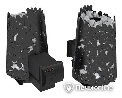 Дровяная печь-каменка GrillD Dubravo mini long black в Краснокамске