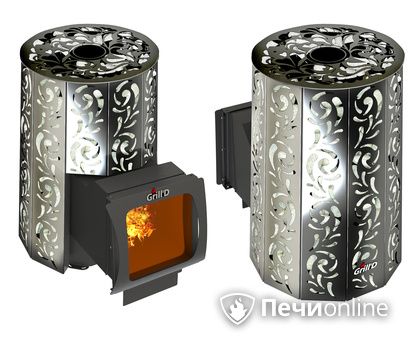 Дровяная печь-каменка GrillD Violet window long Max Жадеит 100 в Краснокамске
