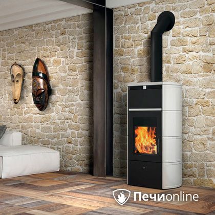 Печь-камин Edilkamin Flamma 24 kw V.A. Bianco Panna с Т/О в Краснокамске