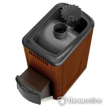 Дровяная банная печь TMF Ангара 2012 Carbon с закрытой каменкой дверь антрацит терракота в Краснокамске