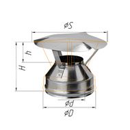 Дымоход Феррум Оголовок  нержавеющий  d-150/210 по воде