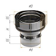 Дымоход Феррум Переход на сэндвич нержавеющий 0.5 d-115 по воде